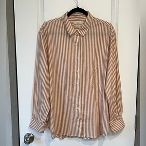 Trovata Birds of Paradis Blake Oversized  Button Up Stripe Shirt Medium